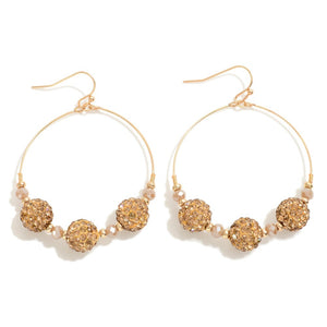 Dainty Hoop Earring With Bead Accent