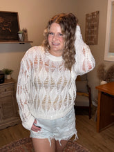 Load image into Gallery viewer, Crochet Cut Out Sweater
