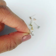 Load image into Gallery viewer, Baguette Cubic Solo Earrings: Silver