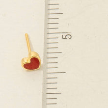 Load image into Gallery viewer, Gold Dipped Mini Enamel Heart Stud Earrings