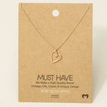 Load image into Gallery viewer, Gold Dipped Wire Heart Pendant Necklace
