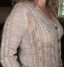 Load image into Gallery viewer, Button Down Sheer Sweater Knit Cardigan