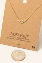 Load image into Gallery viewer, Gold Dipped Cluster Cz Bar Pendant Necklace: Gold