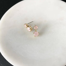 Load image into Gallery viewer, Cubic CZ Twin Earrings: Pink