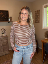Load image into Gallery viewer, Striped Knit Square Neck Top