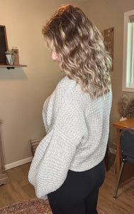 Balloon Sleeve Knit Sweater