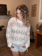 Load image into Gallery viewer, Crochet Cut Out Sweater