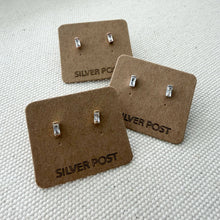 Load image into Gallery viewer, Baguette Cubic Solo Earrings: Silver