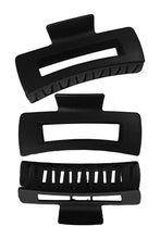 Load image into Gallery viewer, Matte Black Wide Block Hair Claw Clip