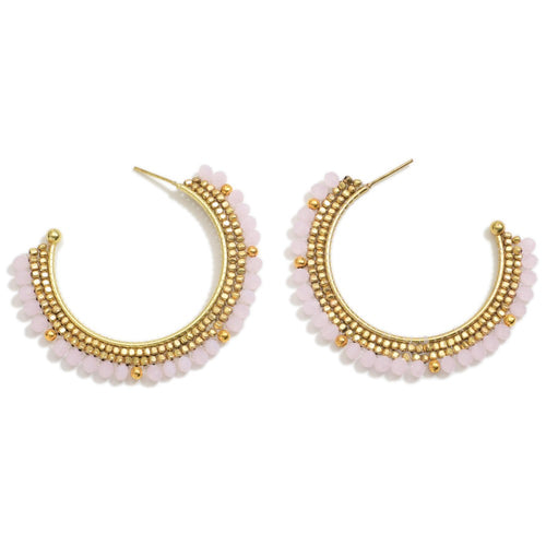 Oversized Beaded Hoop Earrings