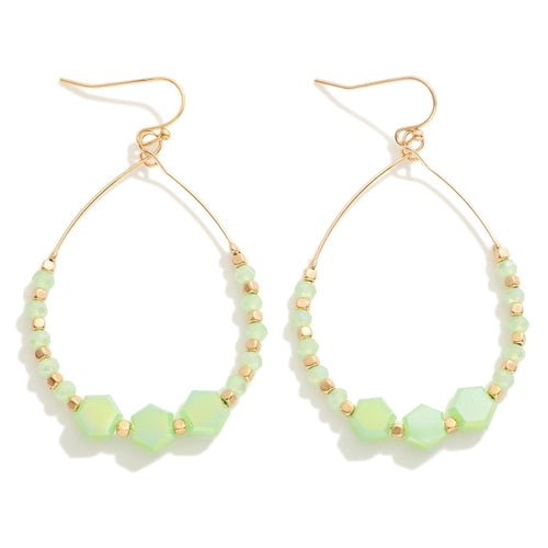 Faceted Bead Teardrop Earrings