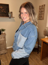 Load image into Gallery viewer, Colorblock Denim Jacket