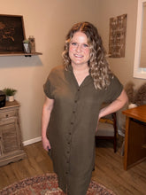 Load image into Gallery viewer, V-neck Button Up Dress