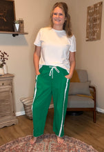 Load image into Gallery viewer, Striped Smocked Waist Drawstring Cropped Pants