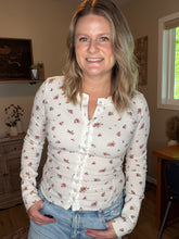 Load image into Gallery viewer, Floral Snap Front Long Sleeve Top