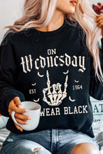 Load image into Gallery viewer, On Wednesday We Wear Black Crew Neck Sweatshirt