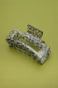 Rectangle Clear Speckle Hair Claw Clip