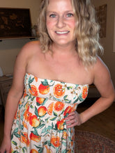 Load image into Gallery viewer, Citrus Print Strapless Wide Leg Jumpsuit