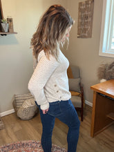 Load image into Gallery viewer, Curved Hem Sweater with Button Detail