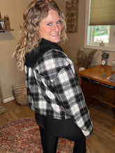 Load image into Gallery viewer, Hooded Plaid Crop Jacket