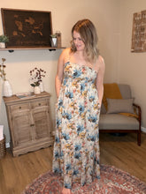 Load image into Gallery viewer, Blue &amp; Multicolored Floral Maxi Dress