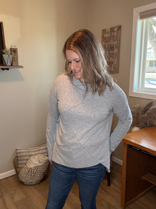 Rib Cowl Neck Knit Top