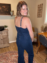 Load image into Gallery viewer, Black Denim Overall Jumpsuit