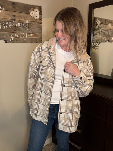 Vintage Hooded Plaid Shacket