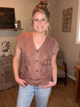 Load image into Gallery viewer, Button V-neck knitted sweater Top