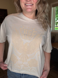 Free Bird Vintage Graphic Faux Crop Tee