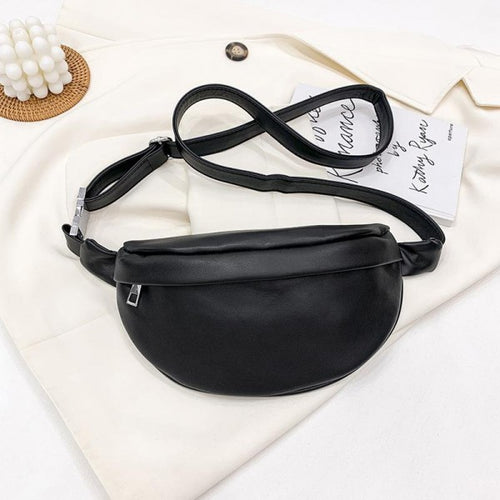 Faux Leather Simple Sling Bag