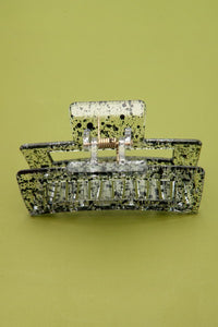 Rectangle Clear Speckle Hair Claw Clip