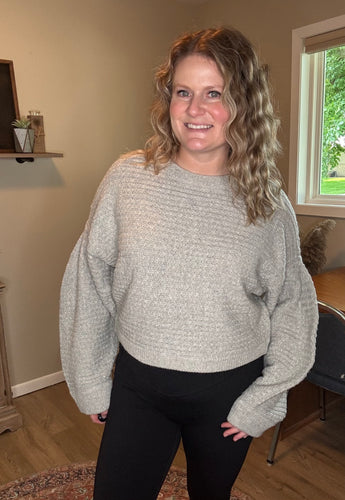 Balloon Sleeve Knit Sweater