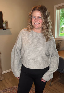 Balloon Sleeve Knit Sweater