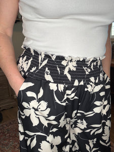 Floral Smocked Wide Leg Pants