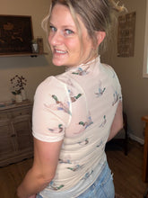 Load image into Gallery viewer, Mallard Mesh Mock Neck Sheer Top