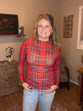 Load image into Gallery viewer, Plaid Mock Neck Long Sleeve Top