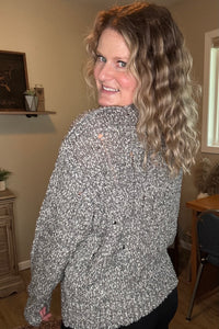 Distressed Sweater Knit Pullover