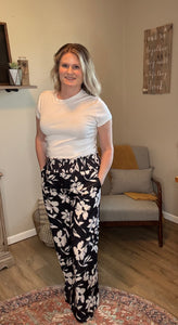 Floral Smocked Wide Leg Pants