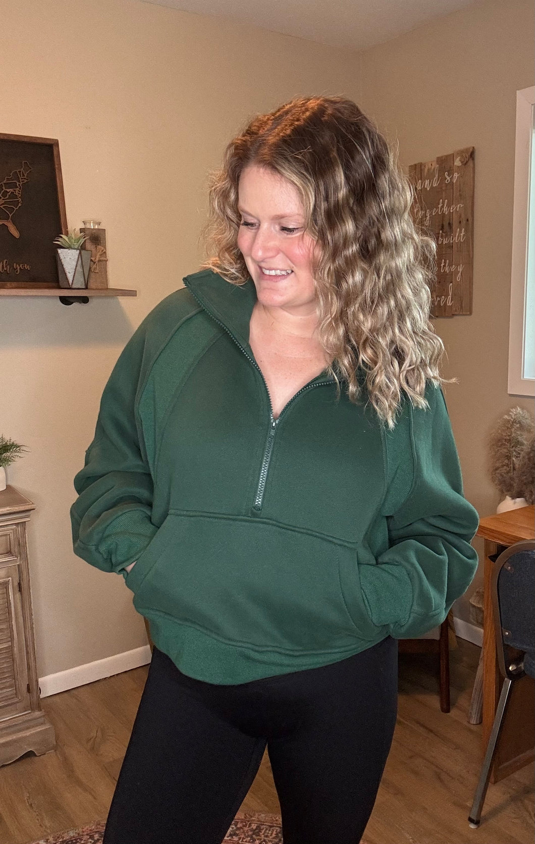 Hack Neck Zip Sweatshirt