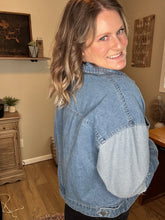 Load image into Gallery viewer, Colorblock Denim Jacket