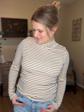 Load image into Gallery viewer, Striped Mock Neck Long Sleeve Top