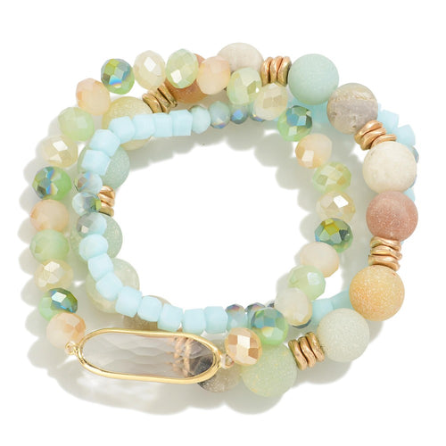 Set of 3 Beaded Stretch Bracelets
