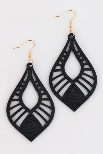 Boho Filigree Laser Cut Wood Earrings