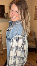 Load image into Gallery viewer, Plaid Denim Jacket