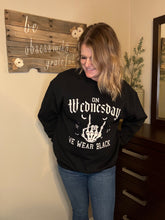 Load image into Gallery viewer, On Wednesday We Wear Black Crew Neck Sweatshirt