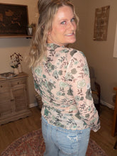 Load image into Gallery viewer, Floral Print Mesh Top