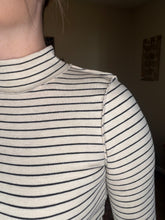 Load image into Gallery viewer, Striped Mock Neck Long Sleeve Top