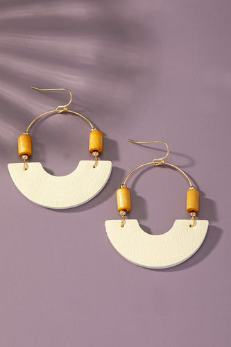 Leather & Metal Arch Earrings