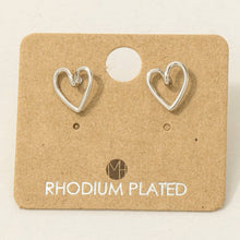 Load image into Gallery viewer, Gold Dipped Wire Heart Stud Earrings